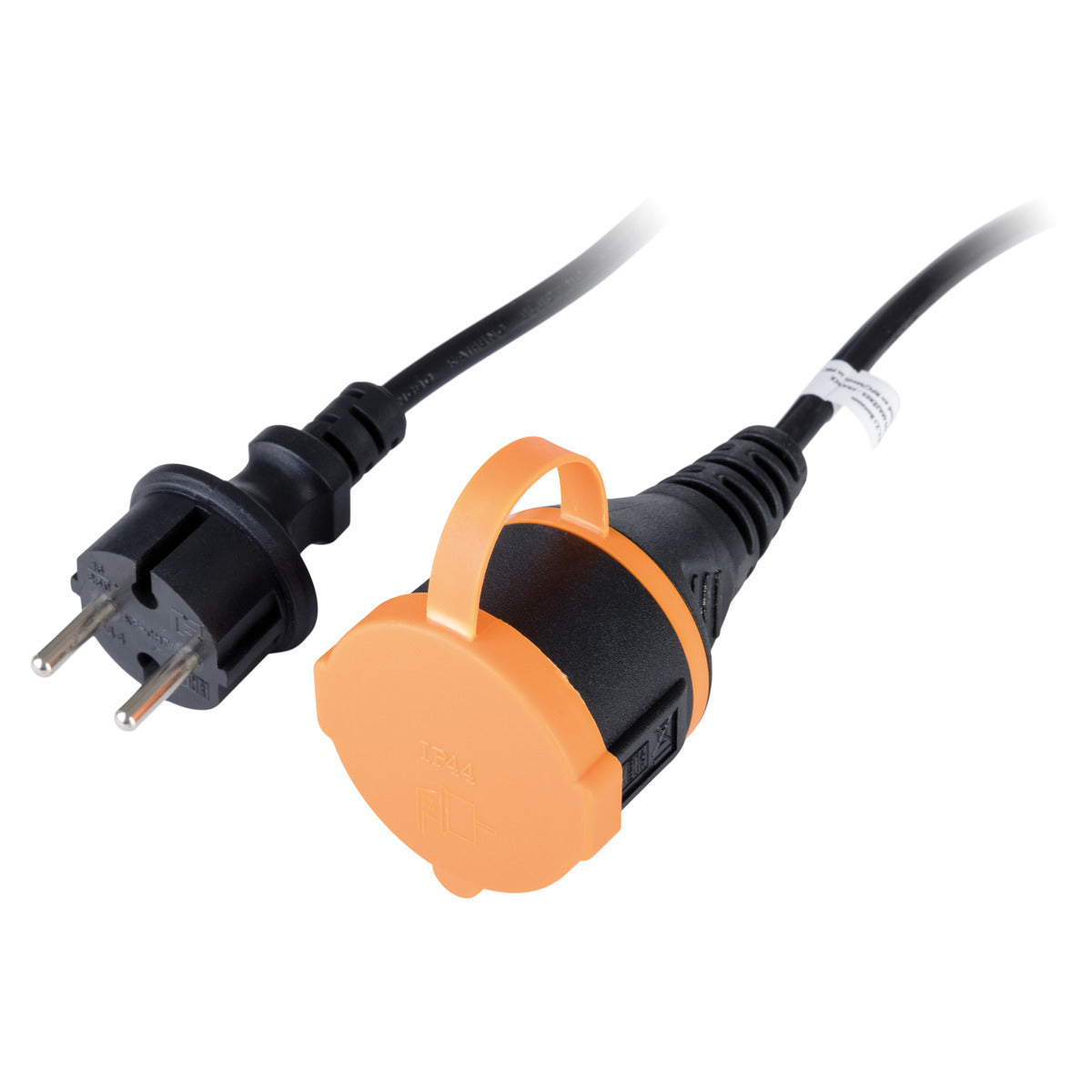 Rallonge étanche 2P avec clip de fixation orange - Zenitech