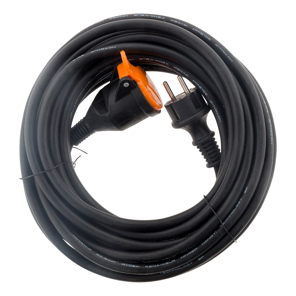 Rallonge étanche 2P H05VV-F 2x 1,5mm² avec clip de fixation orange - Zenitech