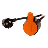 Rallonge étanche 2P+T H07RN-F 3x 1,5mm²  avec clip de fixation orange - Zenitech