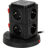 Tour multiprise induction 8 prises Schuko 16A+ USB - Watt and Co