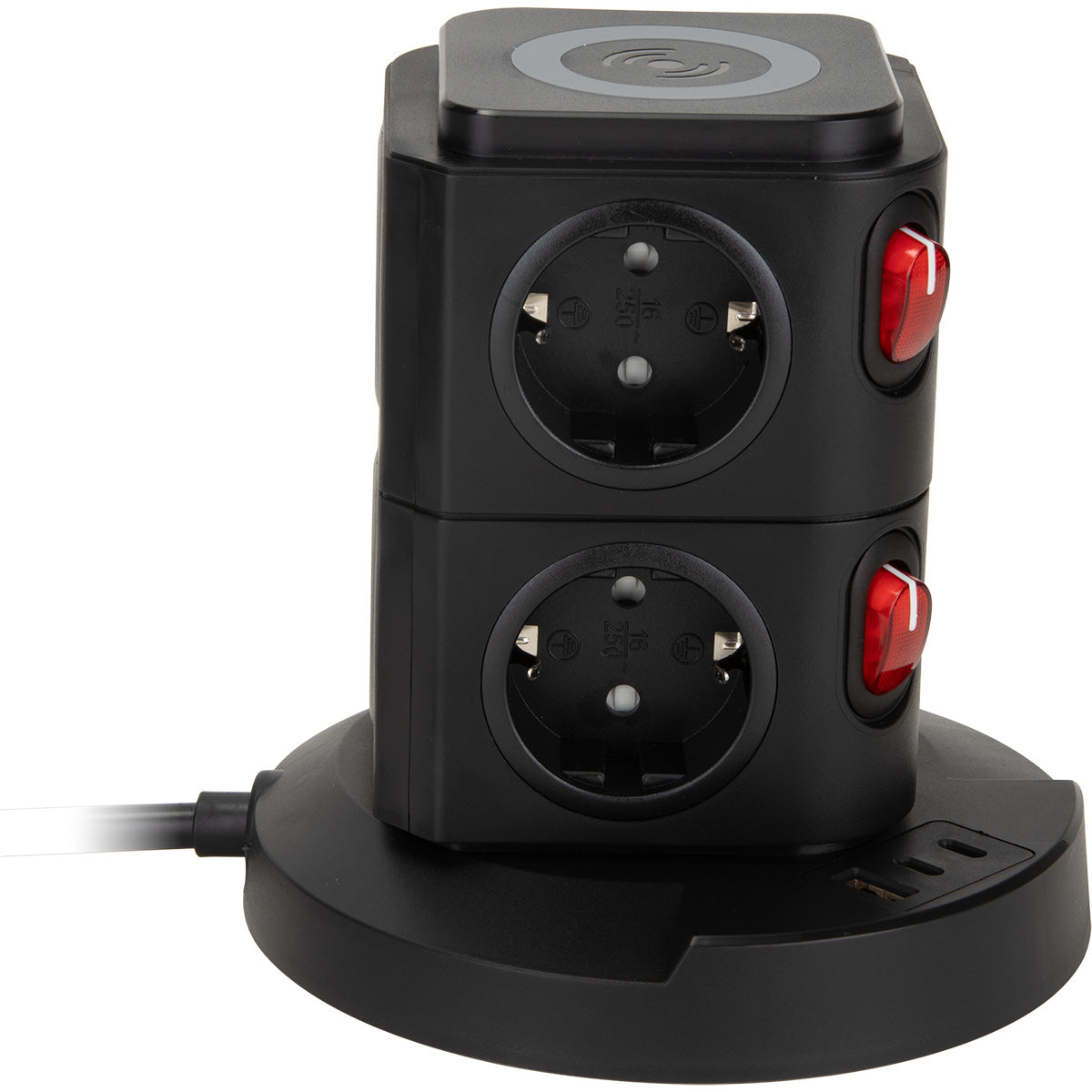 Tour multiprise induction 8 prises Schuko 16A+ USB - Watt and Co