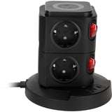 Tour multiprise induction 8 prises Schuko 16A+ USB - Watt and Co