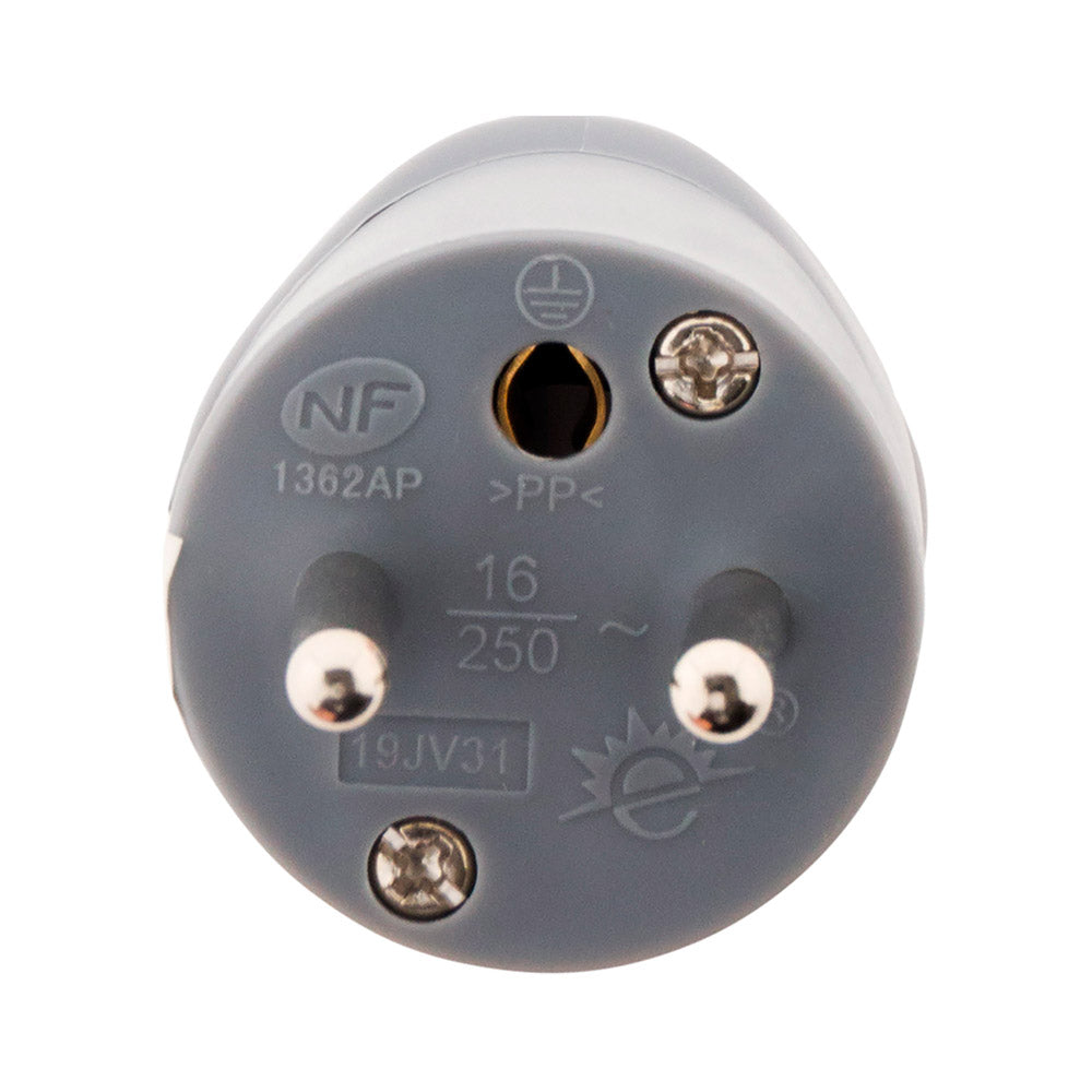 Fiche mâle coudée 16A 2P+T - Zenitech