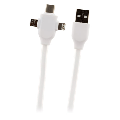 Câble USB universel avec triple sortie USB-C, Micro USB et Lightning pour iPhone / iPad