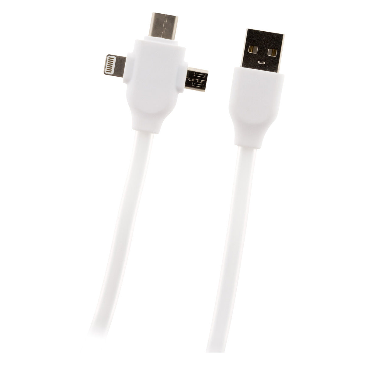 Câble USB universel avec triple sortie USB-C, Micro USB et Lightning pour iPhone / iPad