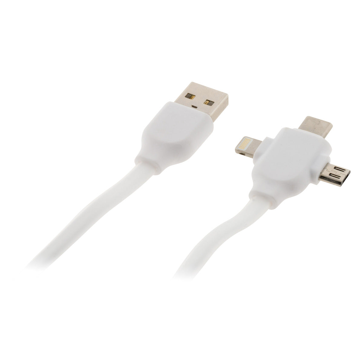 Câble USB universel avec triple sortie USB-C, Micro USB et Lightning pour iPhone / iPad