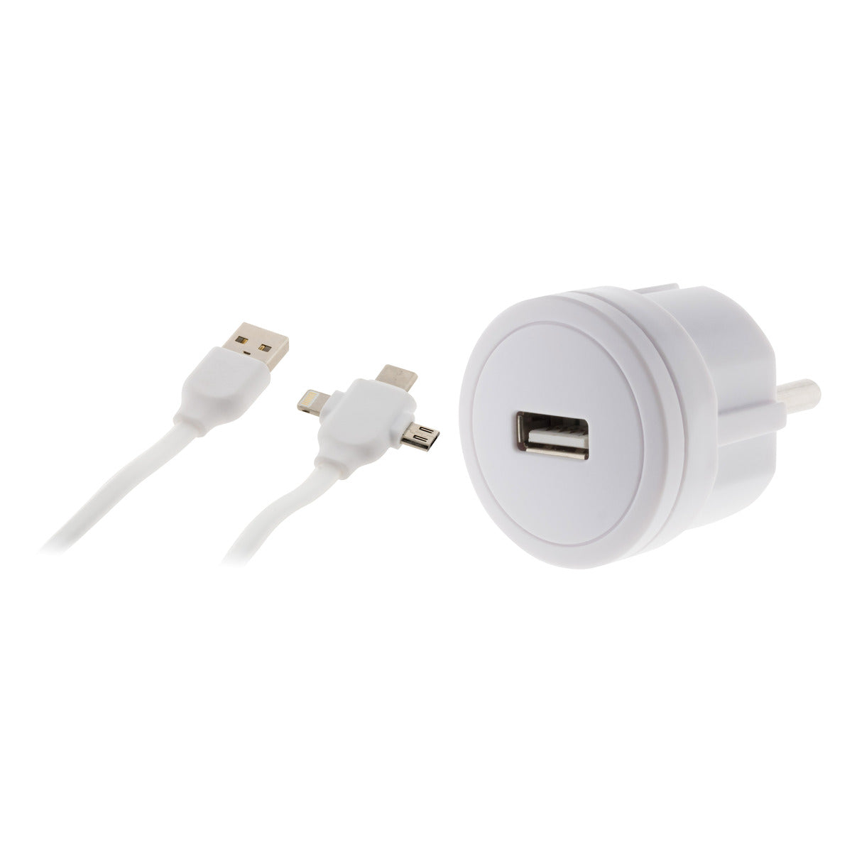 Adaptateur USB 2,1A avec cordon USB universel 1m - Zenitech