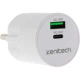 Mini chargeur USB A+C - Quick Charge - 20W - Zenitech