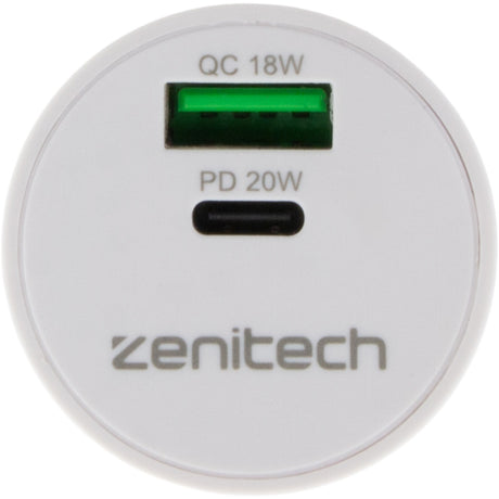 Mini chargeur USB A+C - Quick Charge - 20W - Zenitech