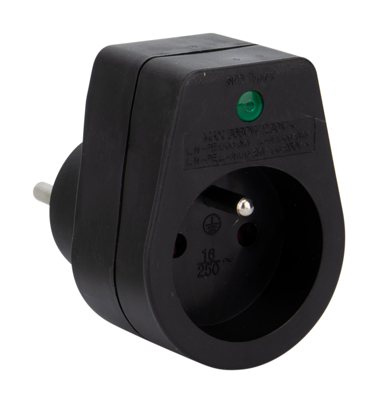 Parafoudre 1 prise simple - Noir - Zenitech