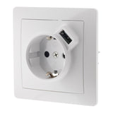 Prise encastrée Schuko + USB A - Blanc - Orys - Zenitech