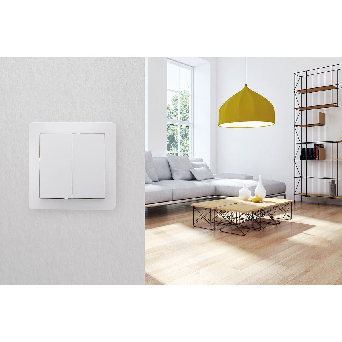 Va-et-vient double en saillie à bornes automatiques - Blanc - Orys -Zenitech