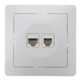Prise téléphone RJ11+RJ45 encastrable - Blanc - Orys - Zenitech