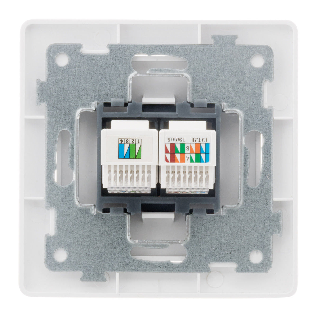 Prise téléphone RJ11+RJ45 encastrable - Blanc - Orys - Zenitech