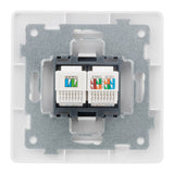 Prise téléphone RJ11+RJ45 encastrable - Blanc - Orys - Zenitech