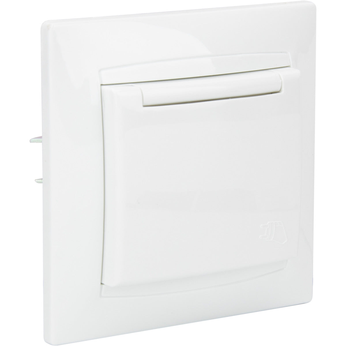 Prise Schuko à clapet encastrée - Blanc - Zyna - Zenitech