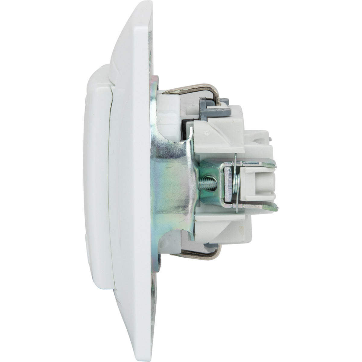 Prise Schuko à clapet encastrée - Blanc - Zyna - Zenitech