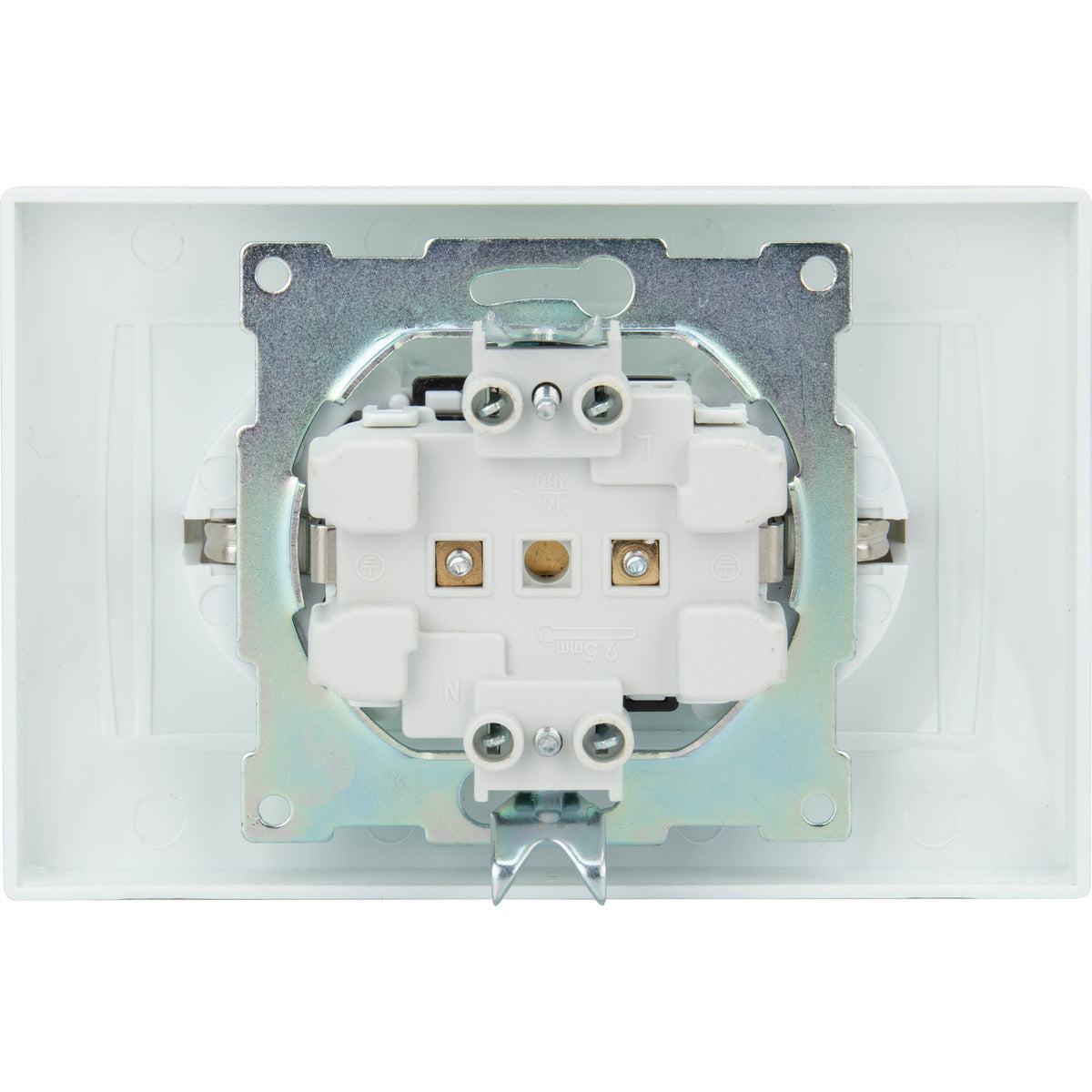 Double prise Schuko monoposte encastrée - Blanc - Zyna - Zenitech