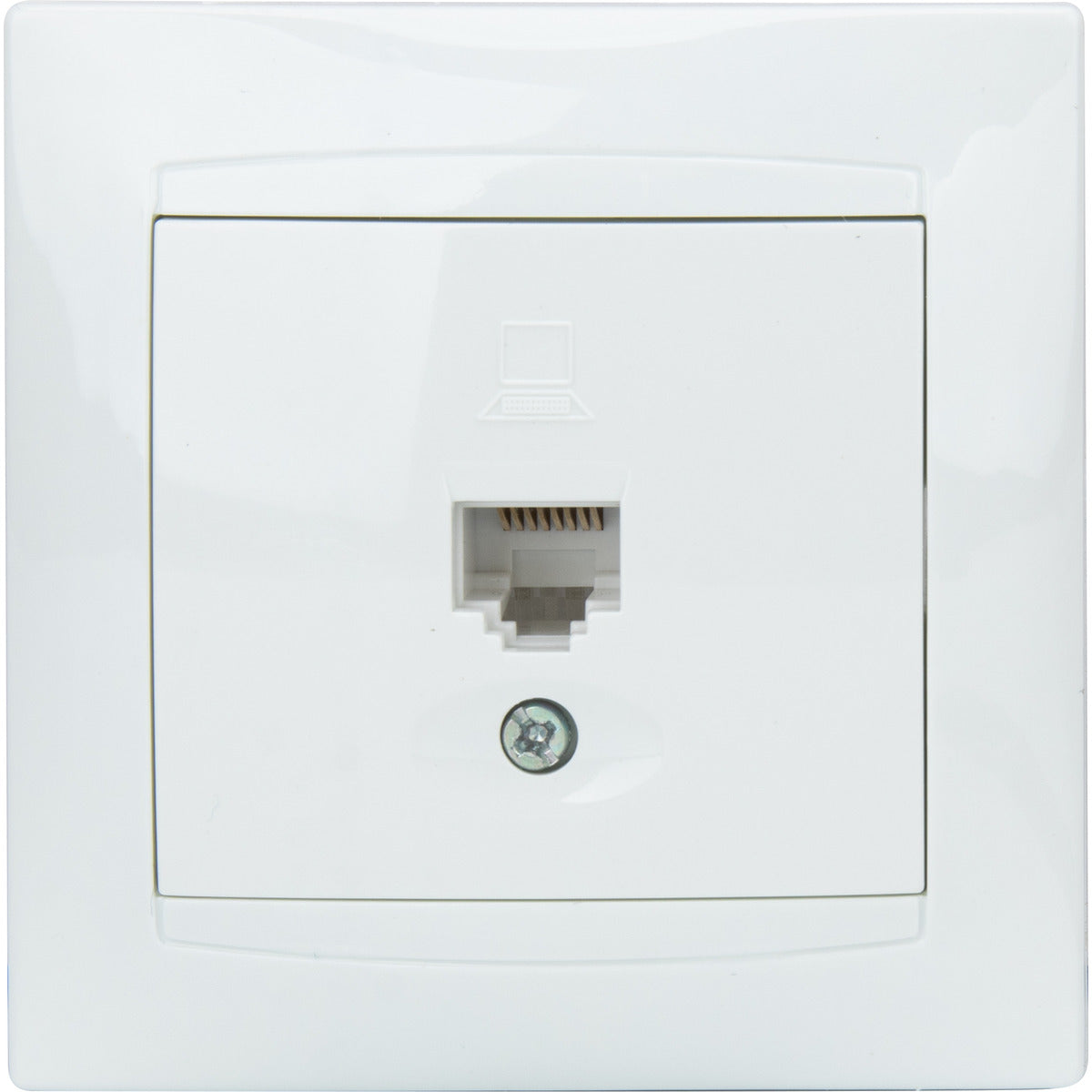 Prise RJ45 encastrée Zyna - Blanc - Zenitech