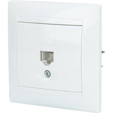 Prise RJ45 encastrée Zyna - Blanc - Zenitech