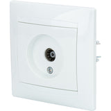 Prise TV encastrée Ø9,52mm Zyna - Blanc - Zenitech