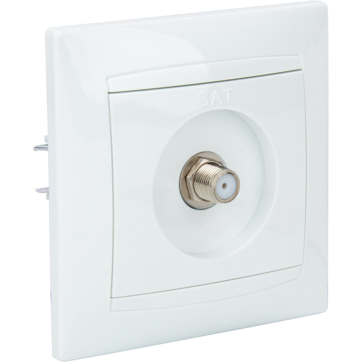 Prise satéléphonelite encastrée mâle Ø7mm type F Zyna - Blanc - Zenitech