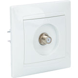 Prise satéléphonelite encastrée mâle Ø7mm type F Zyna - Blanc - Zenitech