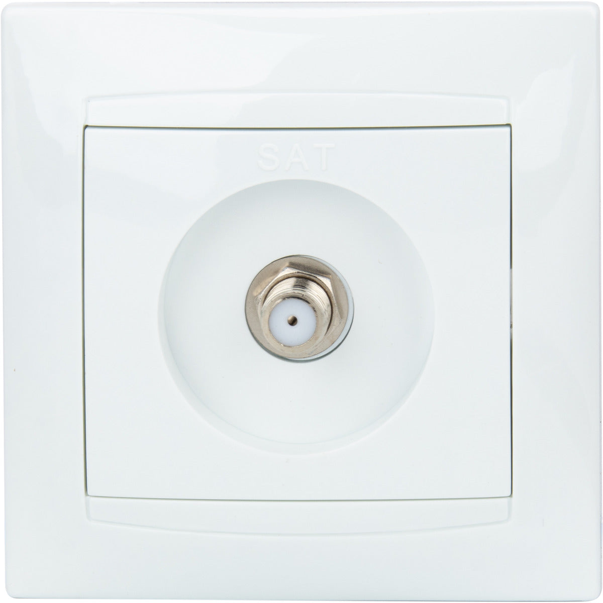 Prise satéléphonelite encastrée mâle Ø7mm type F Zyna - Blanc - Zenitech