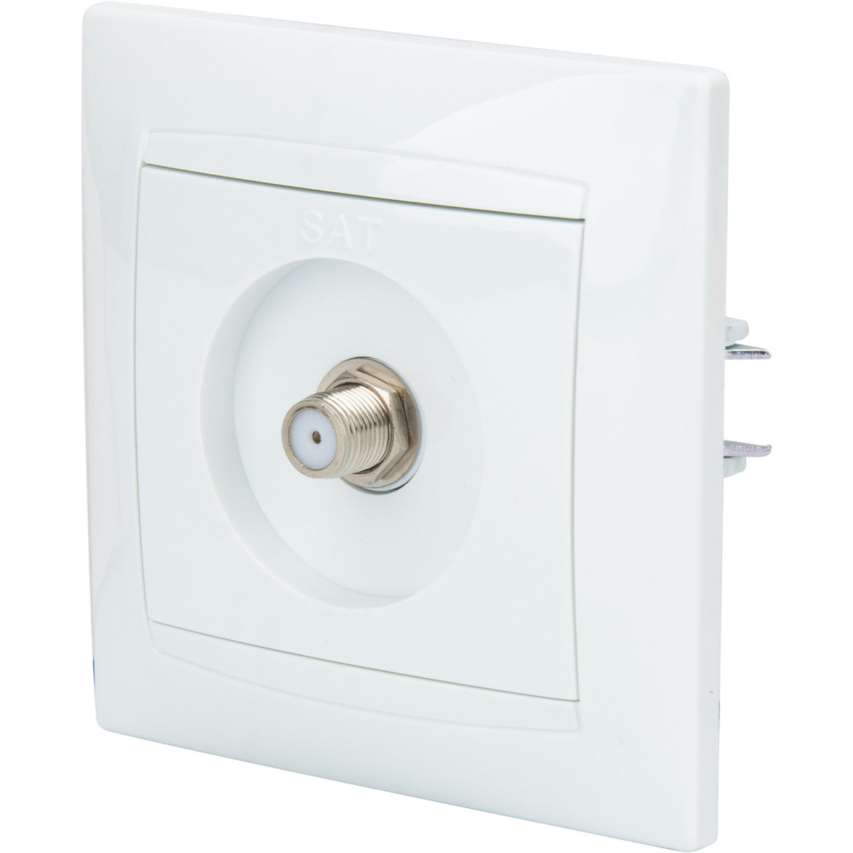 Prise satéléphonelite encastrée mâle Ø7mm type F Zyna - Blanc - Zenitech