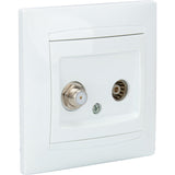 Prise satéléphonelite F7 + TV Ø9,52mm Zyna - Blanc - Zenitech