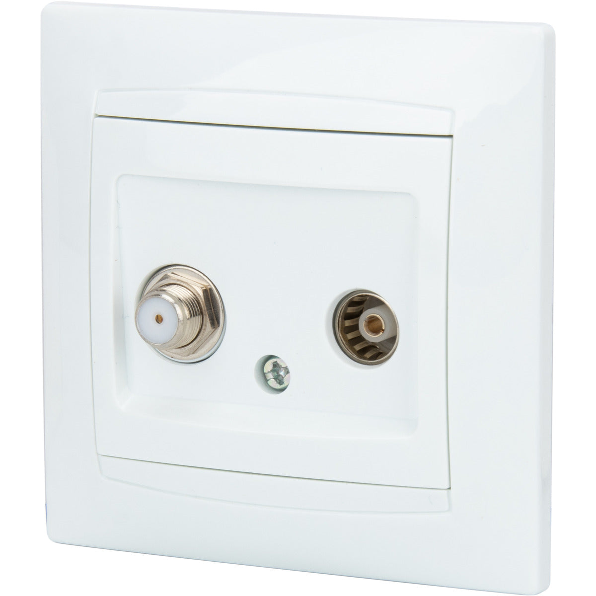 Prise satéléphonelite F7 + TV Ø9,52mm Zyna - Blanc - Zenitech