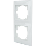 Double plaque encastrée Verticale Zyna - Blanc - Zenitech