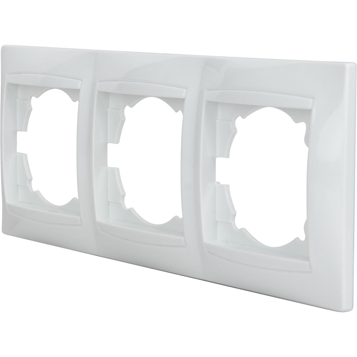 Triple plaque encastrée horizontale Zyna - Blanc - Zenitech