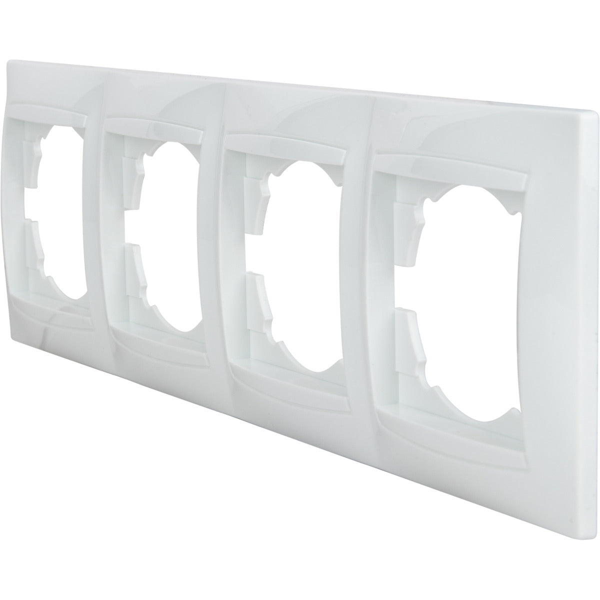 Plaque encastrée 4 boîtes horizontales Zyna - Blanc - Zenitech