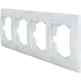 Plaque encastrée 4 boîtes horizontales Zyna - Blanc - Zenitech