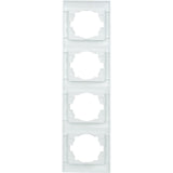 Plaque encastrée 4 boîtes Verticales Zyna - Blanc - Zenitech