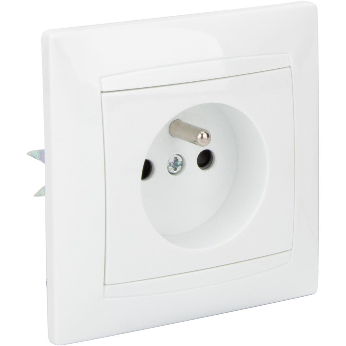 Prise 2P+T encastrée Zyna - Blanc - Zenitech