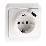 Prise encastrée Schuko 16A + USB A - Antaria - Zenitech