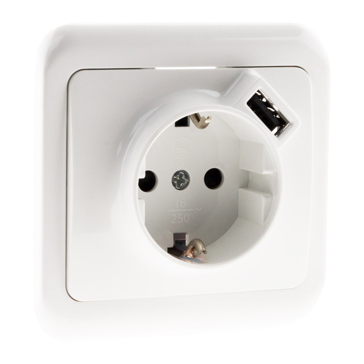 Prise encastrée Schuko 16A + USB A - Antaria - Zenitech