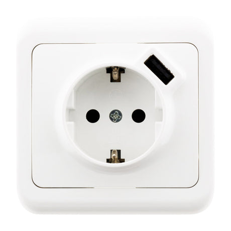 Prise encastrée Schuko 16A + USB A - Antaria - Zenitech