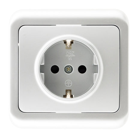 Prise encastrable Schuko Antaria - 10/16A - blanc - Zenitech