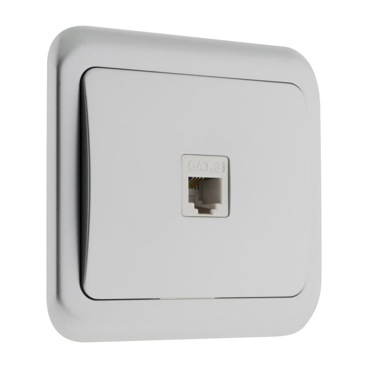 Prise téléphone encastrée Antaria - chrome - Zenitech