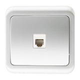 Prise téléphone encastrée Antaria - chrome - Zenitech