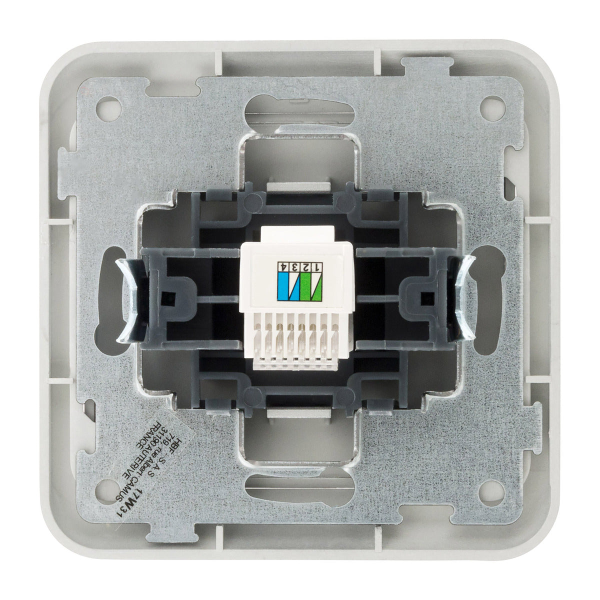 Prise téléphone encastrée Antaria - chrome - Zenitech