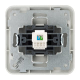 Prise téléphone encastrée Antaria - chrome - Zenitech