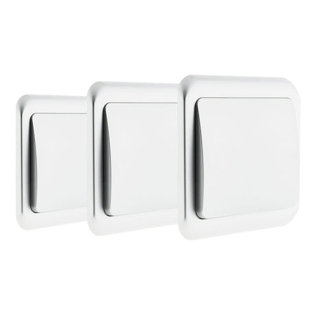 Lot de 3 interrupteurs simples 10A - Zenitech