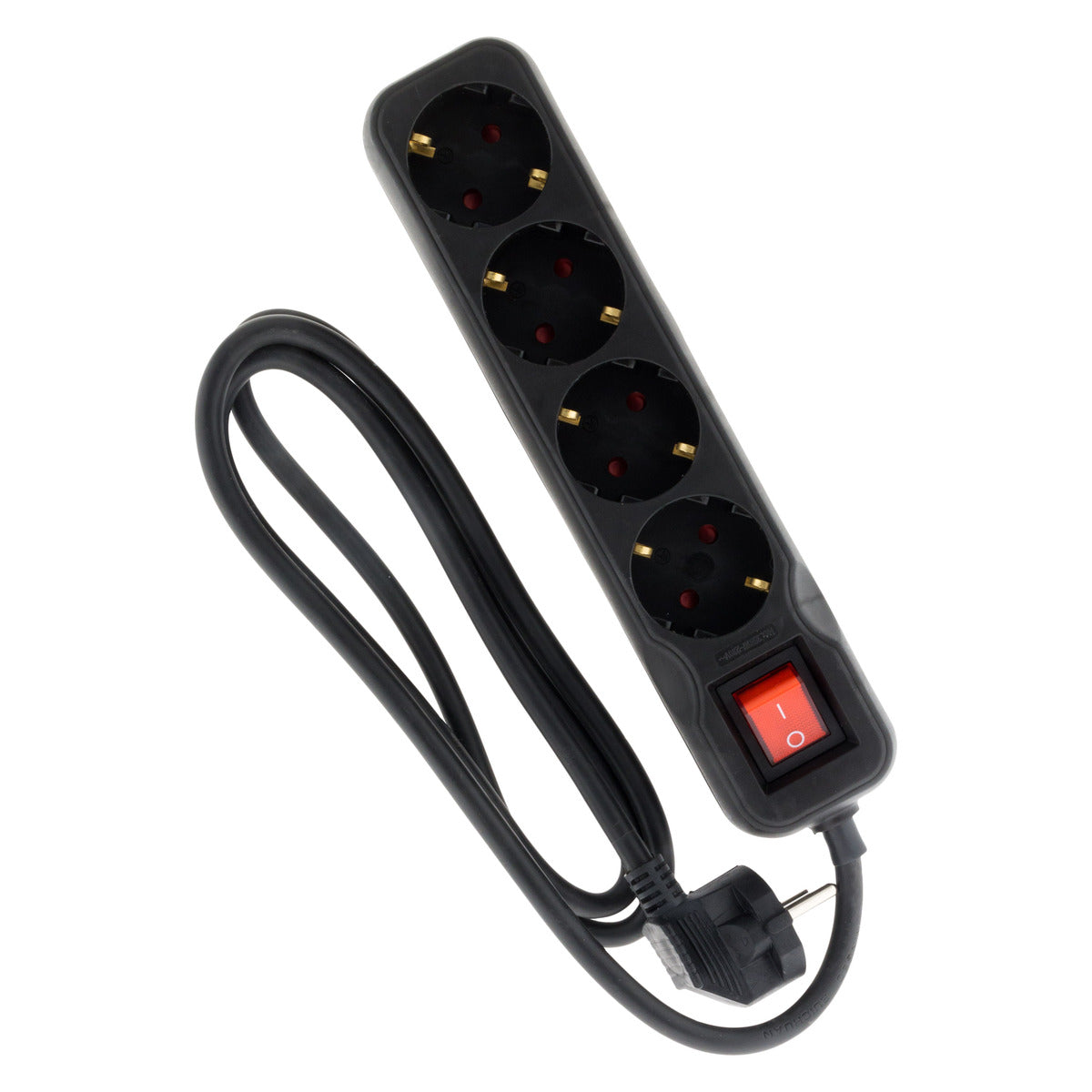 Multiprise Schuko + interrupteur 16A - noir - Zenitech