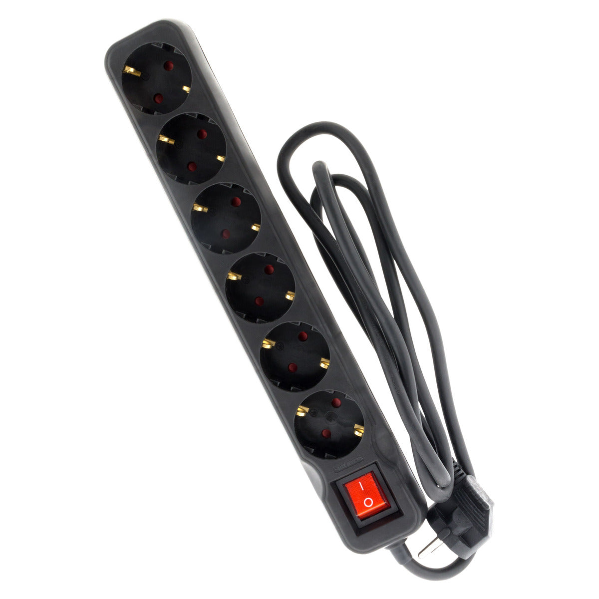 Multiprise Schuko + interrupteur 16A - noir - Zenitech