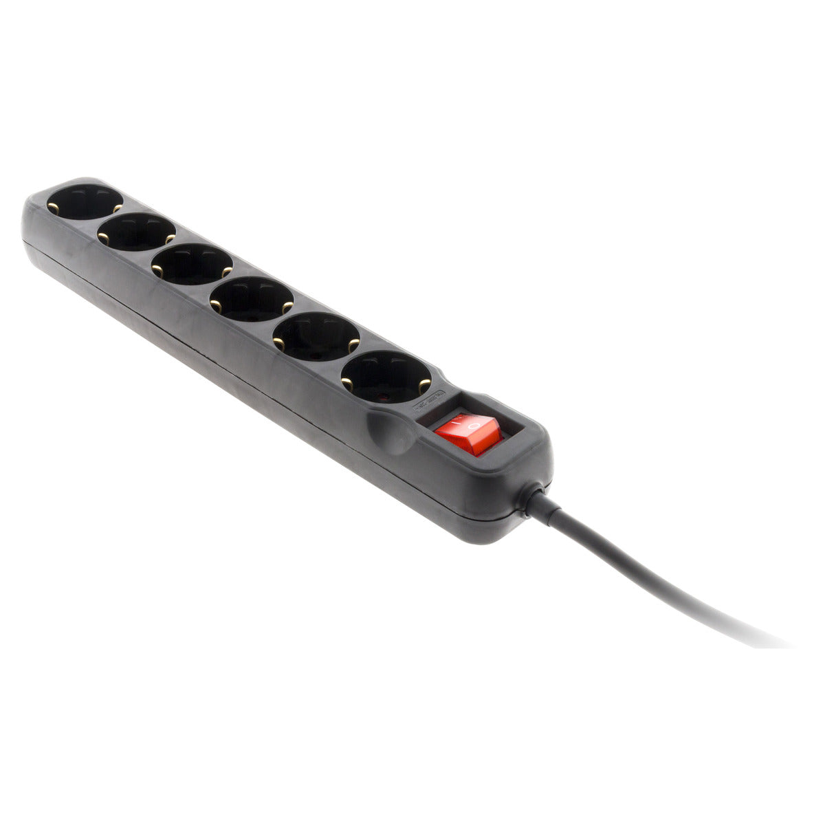 Multiprise Schuko + interrupteur 16A - noir - Zenitech