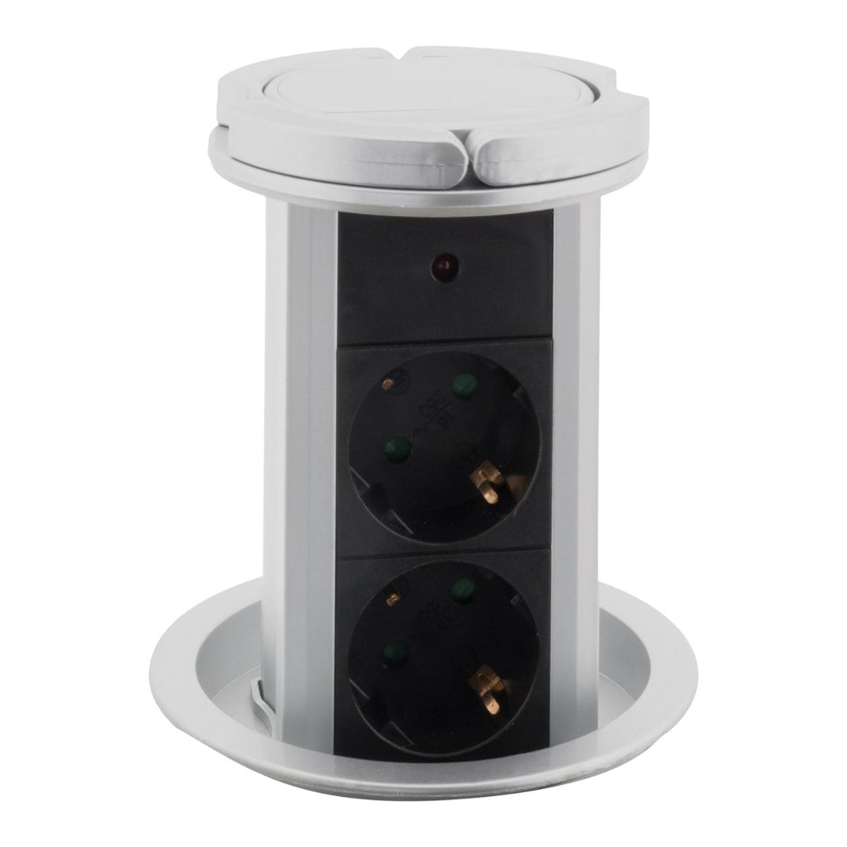 Multiprise encastrable 4 prises Schuko 16A - Noir - Otio